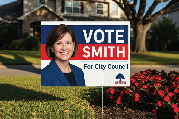 Political yard signs call to action placeholder